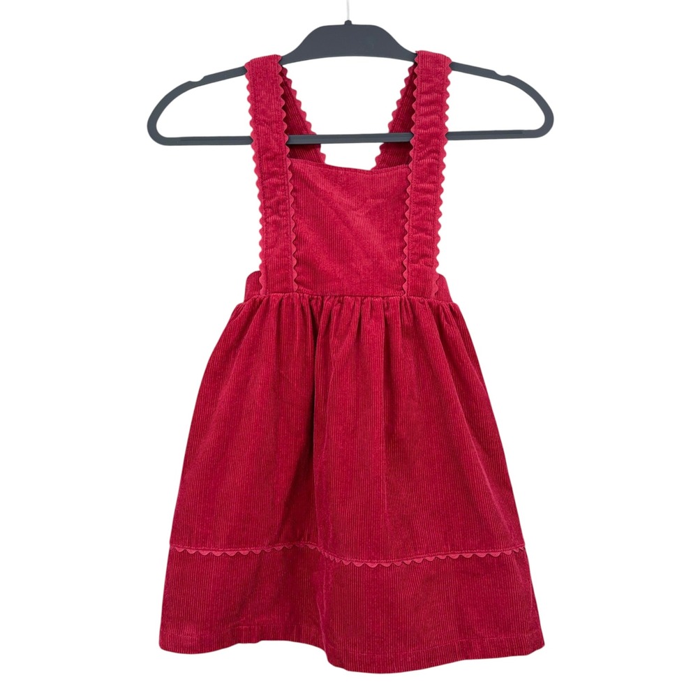 Blueberi Boulevard Jumper Dress Girls 6 100% Cotton Red Corduroy BBFHH16